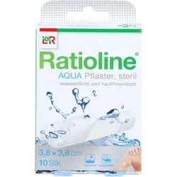 Ratioline Aqua Pflaster 3.8x3.8cm Steril 10 ST