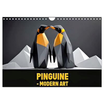 PINGUINE - modern Art (Wandkalender 2026 DIN A4 quer), CALVENDO Monatskalender