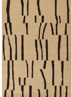 Momeni Simba Geometric Ivory Abstract Stripe Wool Area Rug