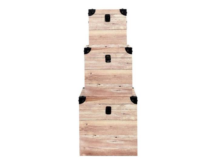 SAMA - Lot de 3 Malles Cubes Aspect Bois Rosé