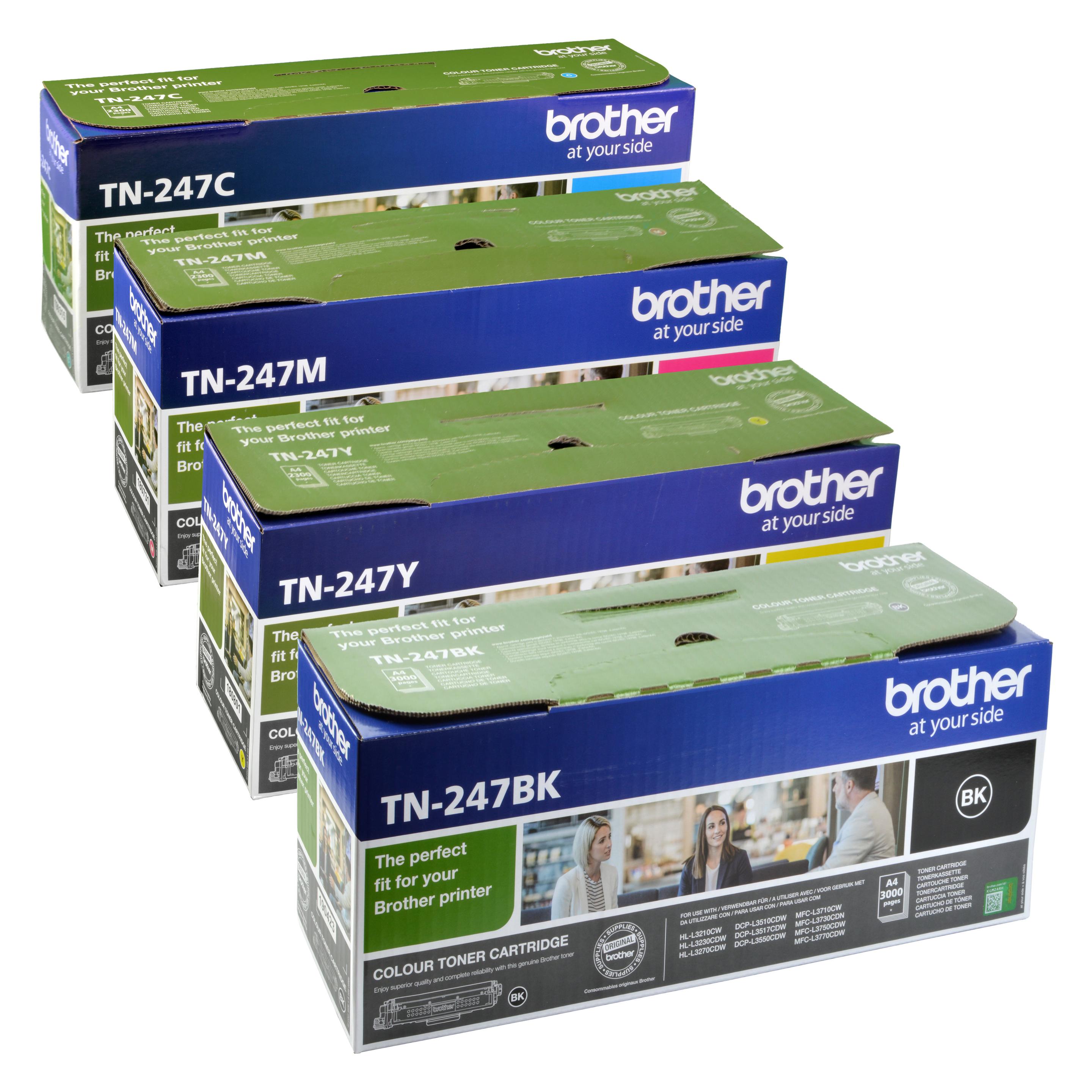 Brother 4 Toner Multipack TN-247 K C M Y 4-farbig (BK, C, M, Y) (TN-247)