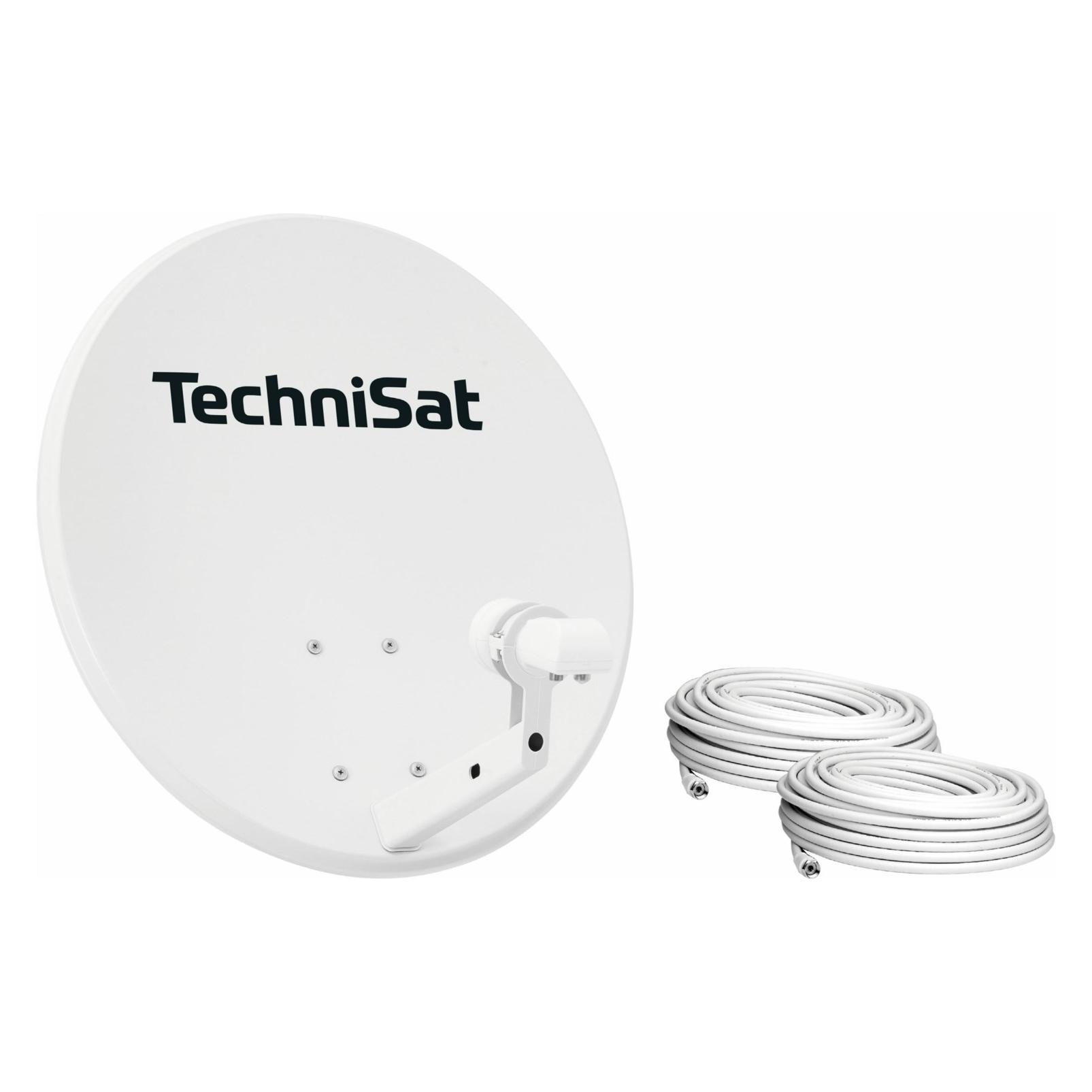 TechniSat TECHNITENNE 60, lichtgrau inkl. Halter, Twin LNB, 2x10m Kabel (Parabolantenne, DVB-S / -S2) (2060/2882)