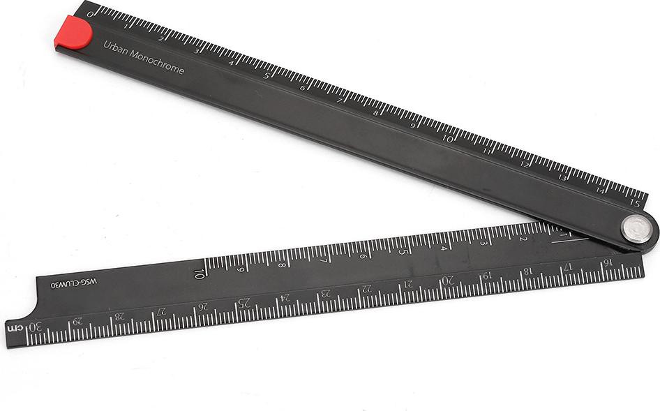 Cocosity Opvouwbare aluminium liniaal 0-300 mm met 90 graden hoek