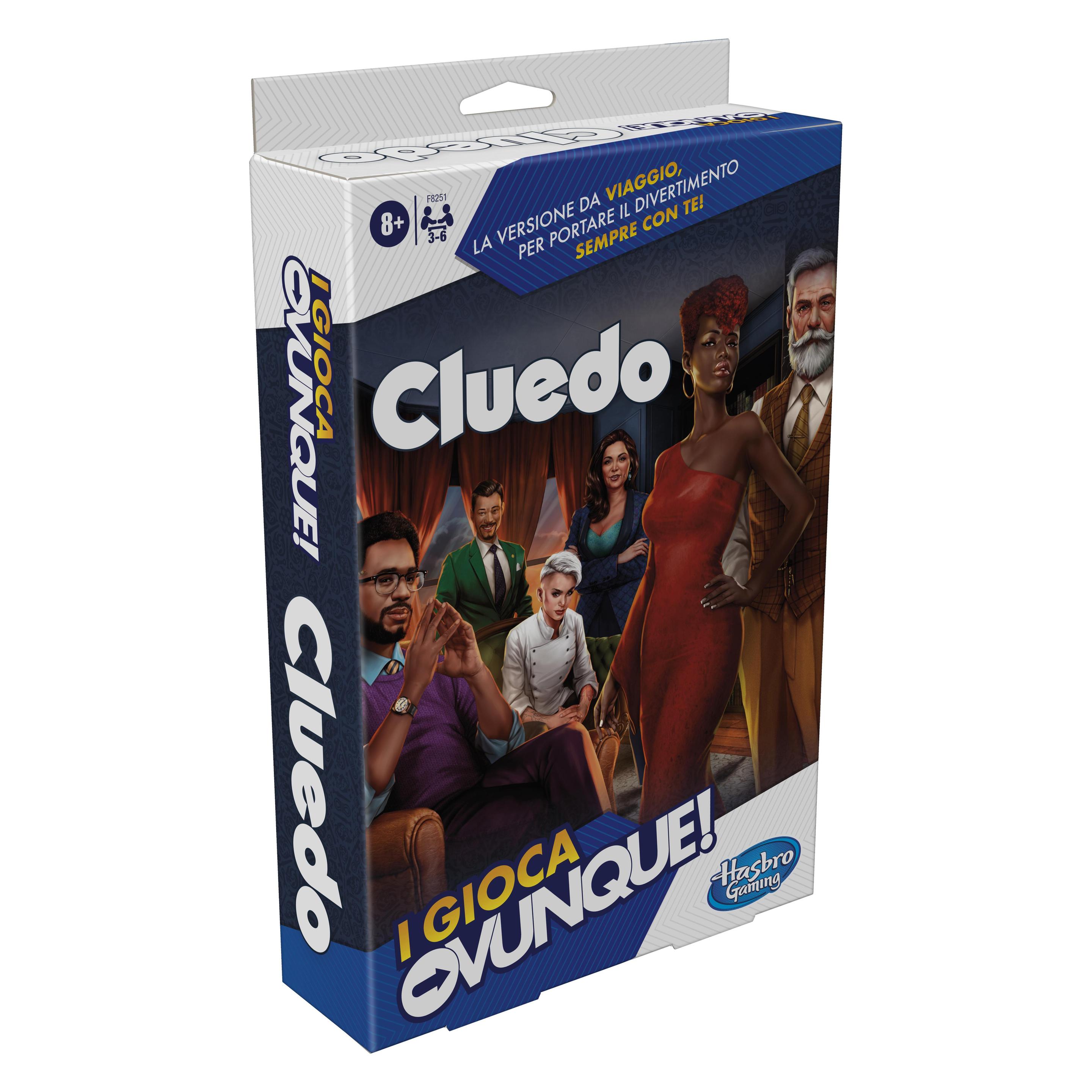 Hasbro Cluedo Kompakt, portables Spiel für 3-6 Spieler, Reisespiel für Kinder, Spass überal (Englisch, 3 - 6 Spieler) (F8251IC0)