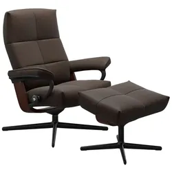 Stressless Sessel mit Hocker David Cross Leder Braun Batick Brown S (Small)