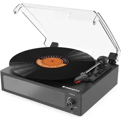 Oakcastle TT100 Bluetooth Turntable - Black, Plattenspieler, Schwarz