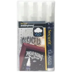 Securit 4er-Pack Kreidestifte »CHALKMARKERS Waterproof« 2-6 mm weiß weiß