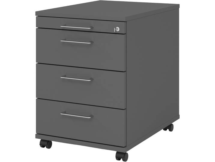 Rollcontainer Office basic graphit Holzwerkstoff B 42.8 H 59 cm - Rollcontainer