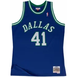 Mitchell & Ness, Herren, Sportshirt, Swingman Jersey Dallas Mavericks 199899 Dirk Nowitzki (S), Blau, S