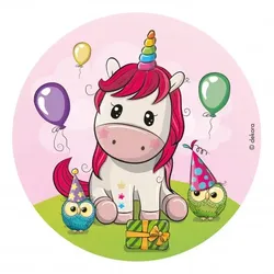 Essbares Papier Torte Geburtstag Einhorn 20 cm