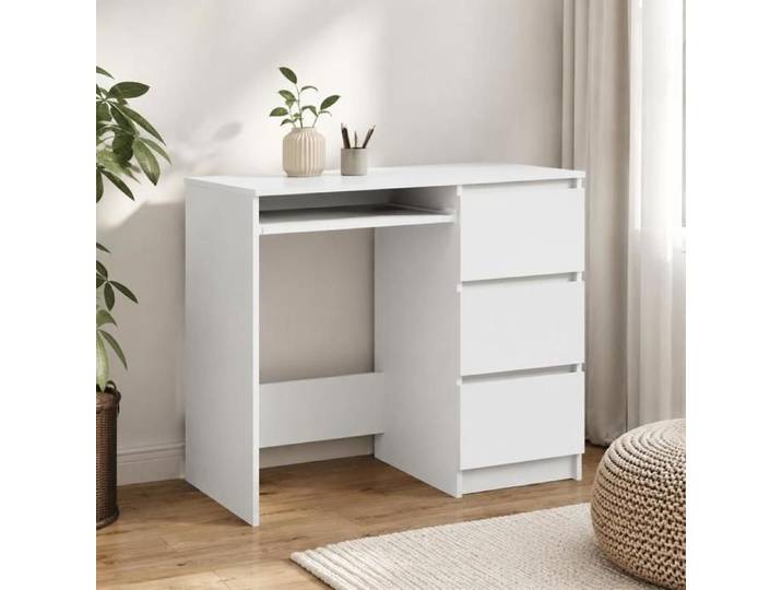 Desk white 90x45x76 cm wood material