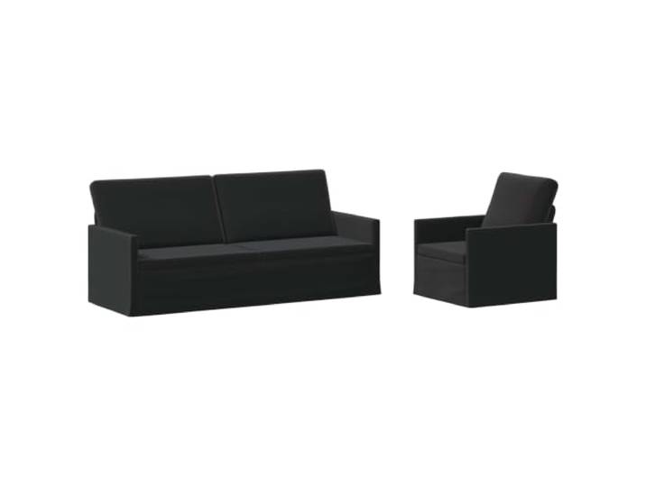 vidaXL Sofa-Set 2 pcs Schwarz Samt (V) Samtpolsterung für Komfort und Style, Metallrahmen sorgt für hohe Stabilität, Für maximalen Komfort gemacht