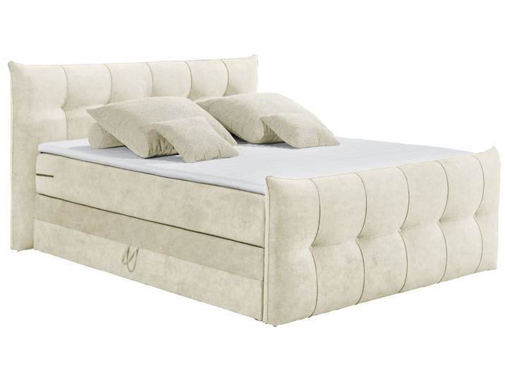 Esposa Boxspringbett MARACANA, creme, Stoff