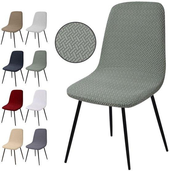 Set van 4 wasbare jacquard eetkamerstoelkussens met stretch in lichtgroen