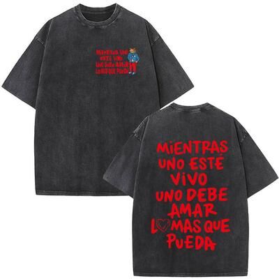 Fashion Sheath Bad Bunny Vintage Washed T Shirt Oversized Hip Hop Streetwear Merch For Men, Women & Couples 26 s