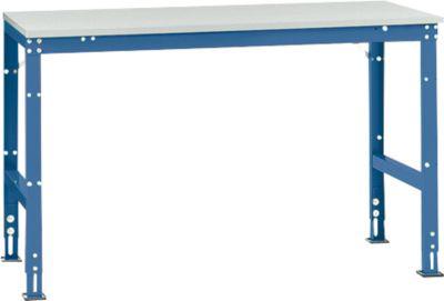 Manuflex Grundtisch UNIVERSAL Standard, Tischplatte Kunststoff, 1500x800, brillantblau