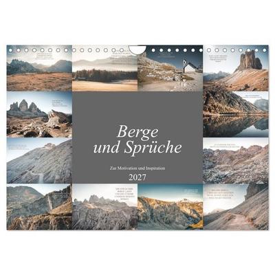 Berge und Sprüche zur Motivation und Inspiration (Wandkalender 2027 DIN A4 quer), CALVENDO Monatskalender