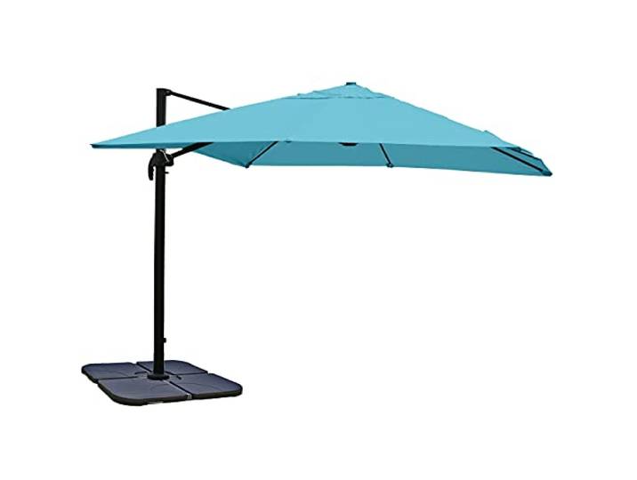 Mendler Gastronomie-Ampelschirm HWC-A96 3x4m Polyester - türkis
