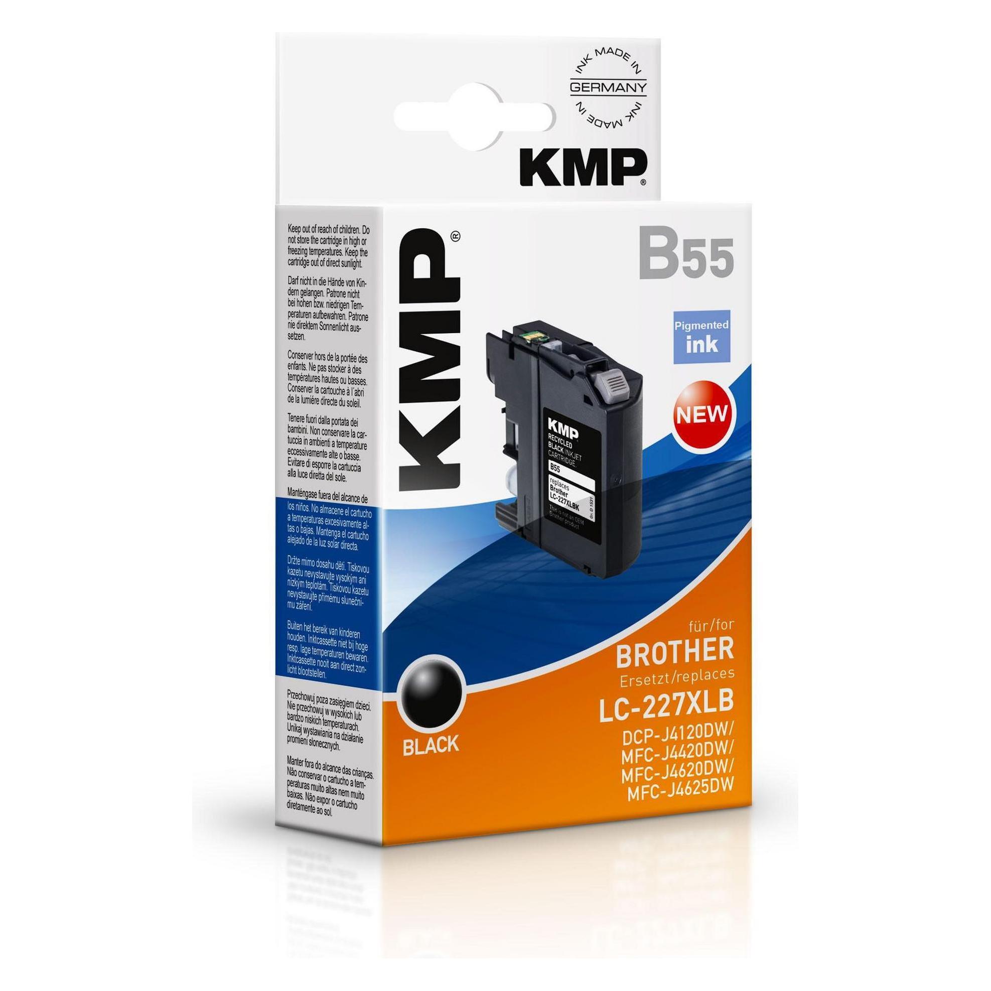 KMP B55 Tintenpatrone kompatibel m. Brother LC-227XLBK (BK) (1531,4001)