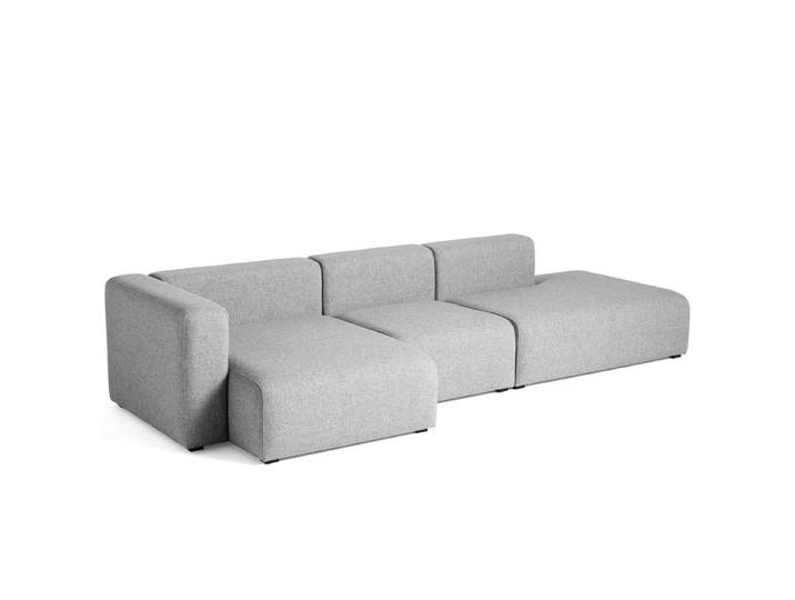 HAY - Mags Sofa 3-Sitzer, Kombination 4 / Armlehne links, grau (Hallingdal 130) (EU)