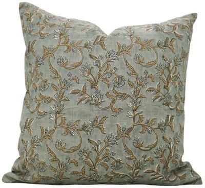 Fabdivine Floral Linen Cushion Cover Soft Cozy Pillow Case Bedroom, Office Farmhouse Décor