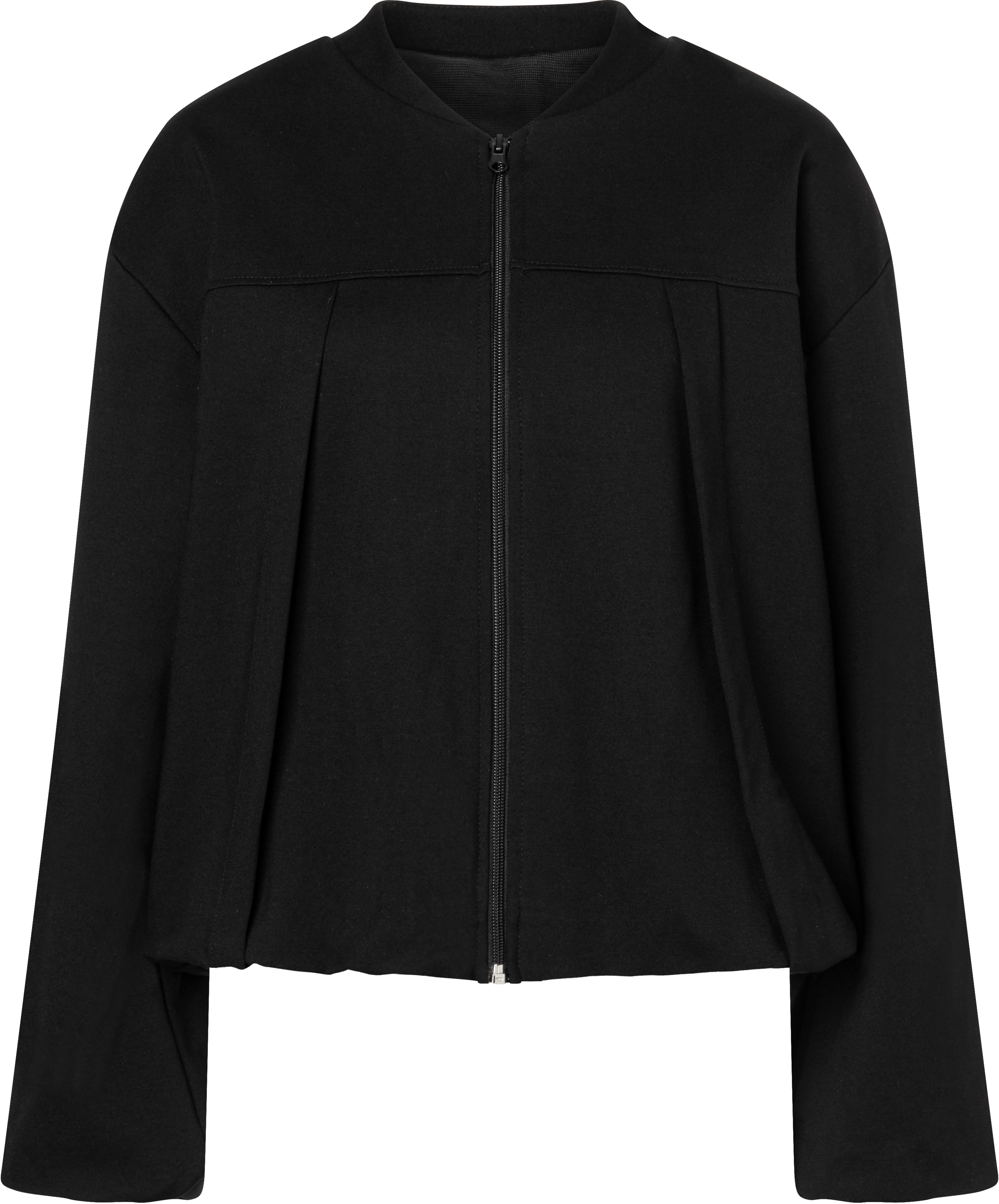Bomberjacke GANG "94ELLA BOMBER", Damen, Gr. XS, schwarz, Jersey, Obermaterial: 65% Viskose, 30% Polyamid, 5% Elasthan, unifarben, Ballonform hüftlang, Jacken Bomberjacke, aus schwerem Jerseystoff