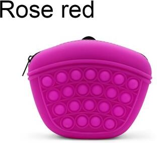 Discount Dollar Deals Portable Dog Training Bag Silicone Waist Pack For Snacks Food Storage rose Red