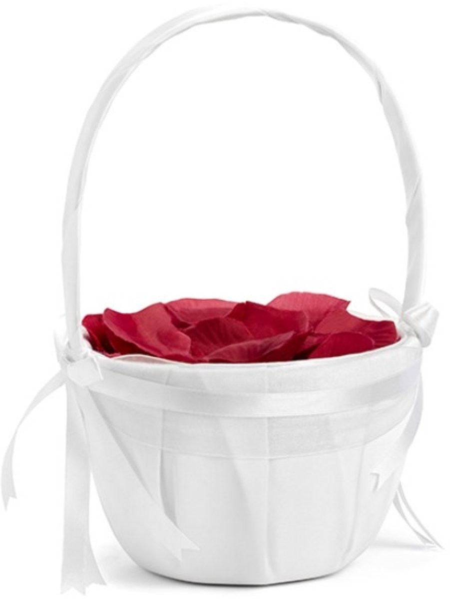 Party Deco Bruiloft mandje wit 26 cm