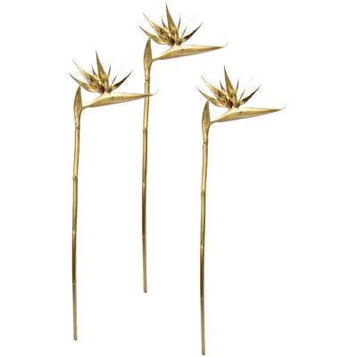 Kunstblume I.GE.A. "Strelitzie", gold (goldfarben), B:27cm H:95cm L:5cm, Obermaterial: 100% Kunststoff, Kunstpflanzen, Exotischer Dekozweig,Tropische Blume, 3er Set