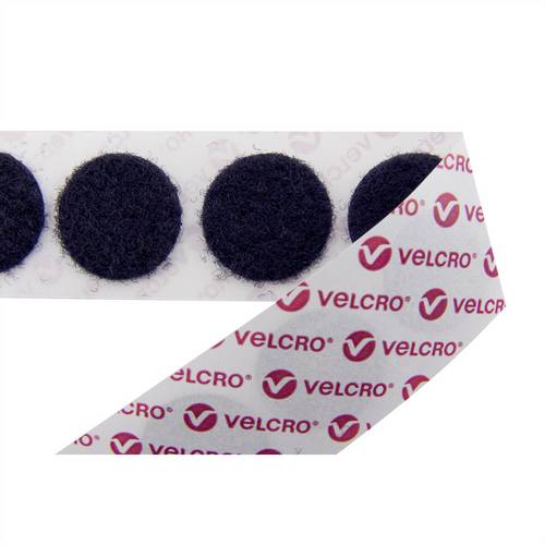 VELCRO Klettpunkte Selbstklebend Nur Flausch, 19mm x 125 Weiß