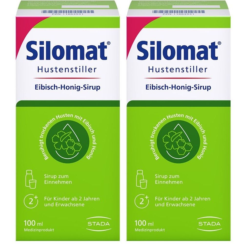 Silomat Hustenstiller Eibisch-Honig-Sirup 2x 2x100 ml Sirup