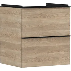 hansgrohe Xelu Q Waschtischunterschrank, 580x475, 2 Schubkästen, für den Waschtisch, 54025670, Farbe: Möbel Eiche Natur/Griff Mattschwarz