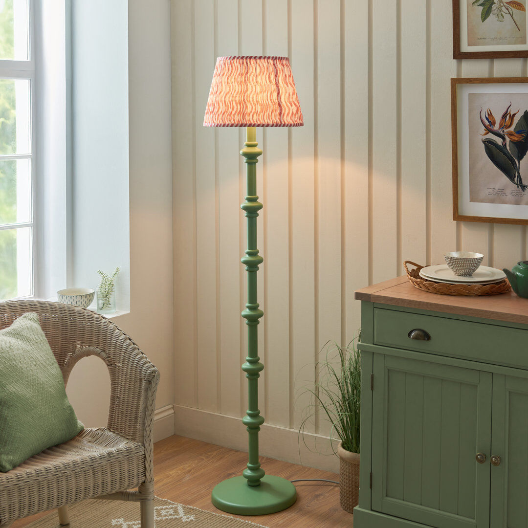 Heritage Hues Carnaby 157cm Traditional Floor Lamp Pink/White/Green 157cm H X 35cm W X 35cm D
