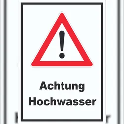 HB-Druck Achtung Hochwasser Aufkleber A1 (594x841mm)