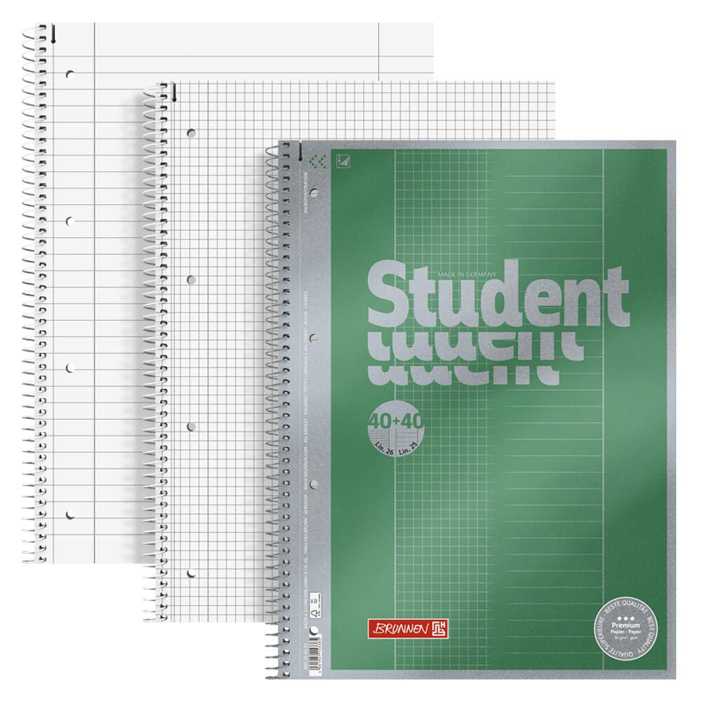 BRUNNEN Collegeblock Premium Student DUO DIN A4 liniert + kariert 1069175