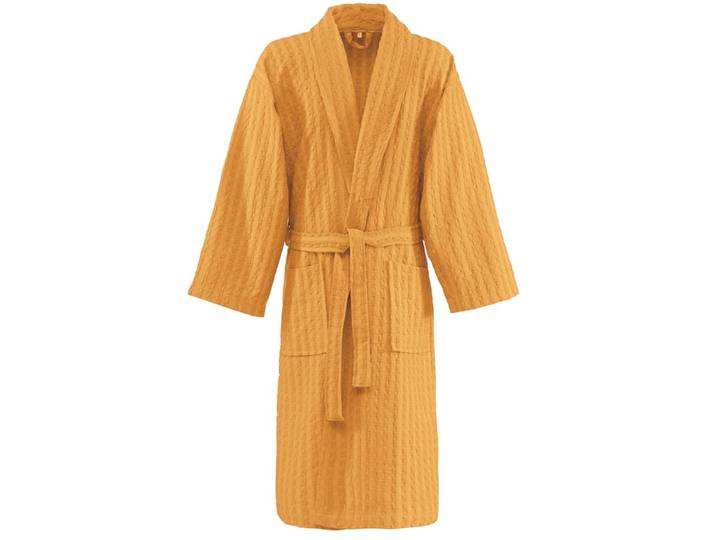 Peignoir mixte en coton caramel s