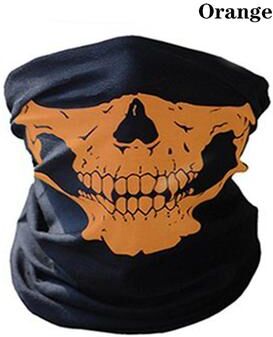 Perfect Picks Market Ghost Skull Cycling Balaclava Breathable Face Mask For MTB, Motorcycle & Outdoor Sports orange