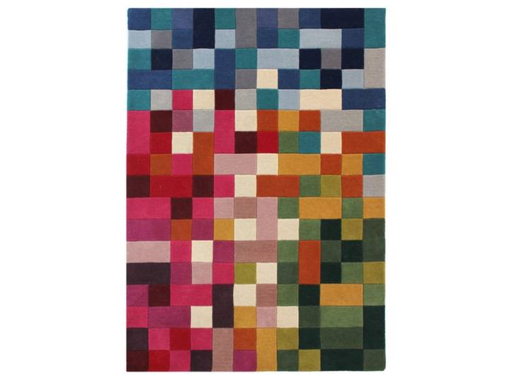 Tapis fait main en laine multicolore 160x230 cm