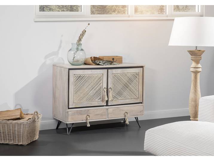 Kommode GUTMANN FACTORY, beige (natur), B:100cm H:75cm T:35cm, Sideboards, Kommode