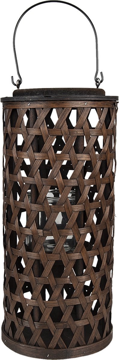 Clayre & Eef Windlicht Bruin Bamboe Ø 19 x 40 cm