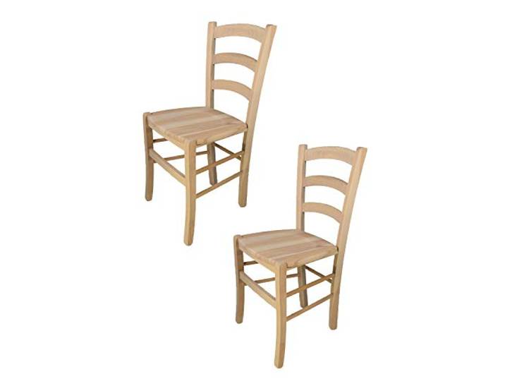 t m c s Tommychairs - 2er Set Stühle Venezia für Küche und Esszimmer, robuste Struktur aus poliertem Buchenholz, unbehandelt und 100% natürlich, Sitzfläche aus poliertem Holz