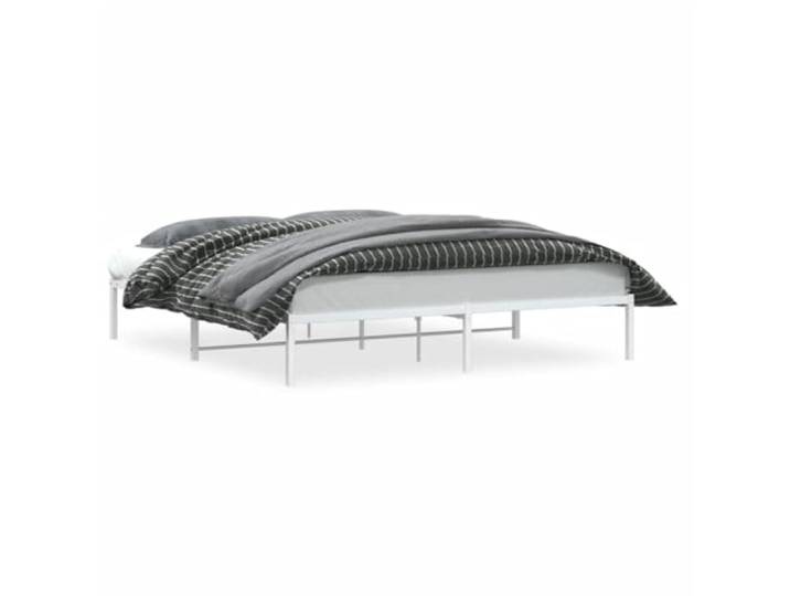 KKgypkn Metallbettgestell Weiß 180x200 cm mit Lattenrost, Stahlrahmen und zusätzlichem Stauraum unter dem Bett für Schlafzimmer