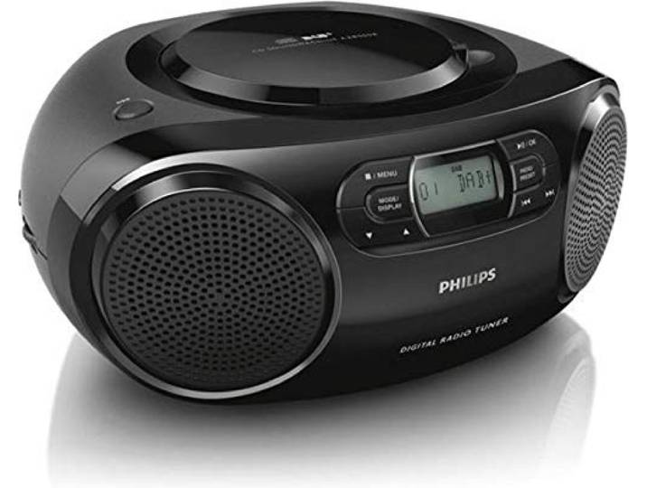 Philips AZB500/12 DAB+ radio-cd-speler (DAB+/FM, dynamische basversterking, cd-weergave, shuffle/repeat-functie, 3,5 mm audio-ingang) zwart