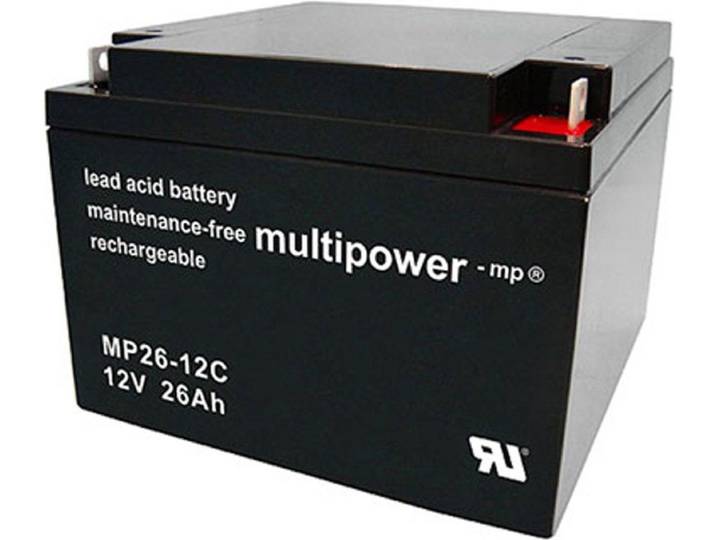 Multipower MP26-12C accukabel PB 12Volt 26Ah Cyclus, cyclusbestendig