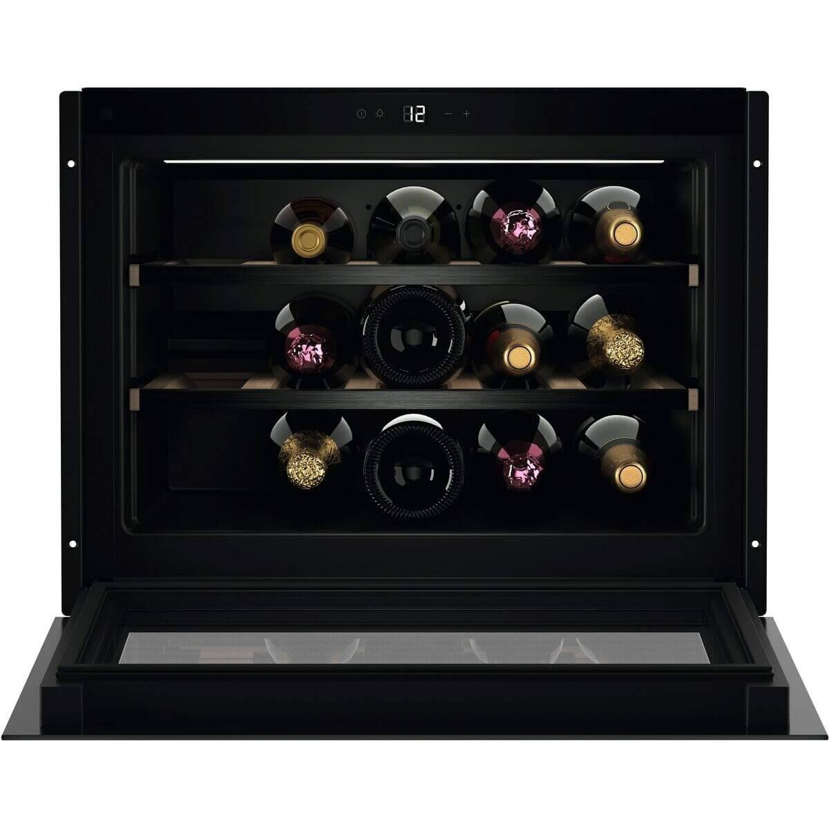 AEG NKW8P21KAB, Weinkühler mit Kompressor, Integriert, 15 Flasche(n), 90 W, Schwarz, Schwarz