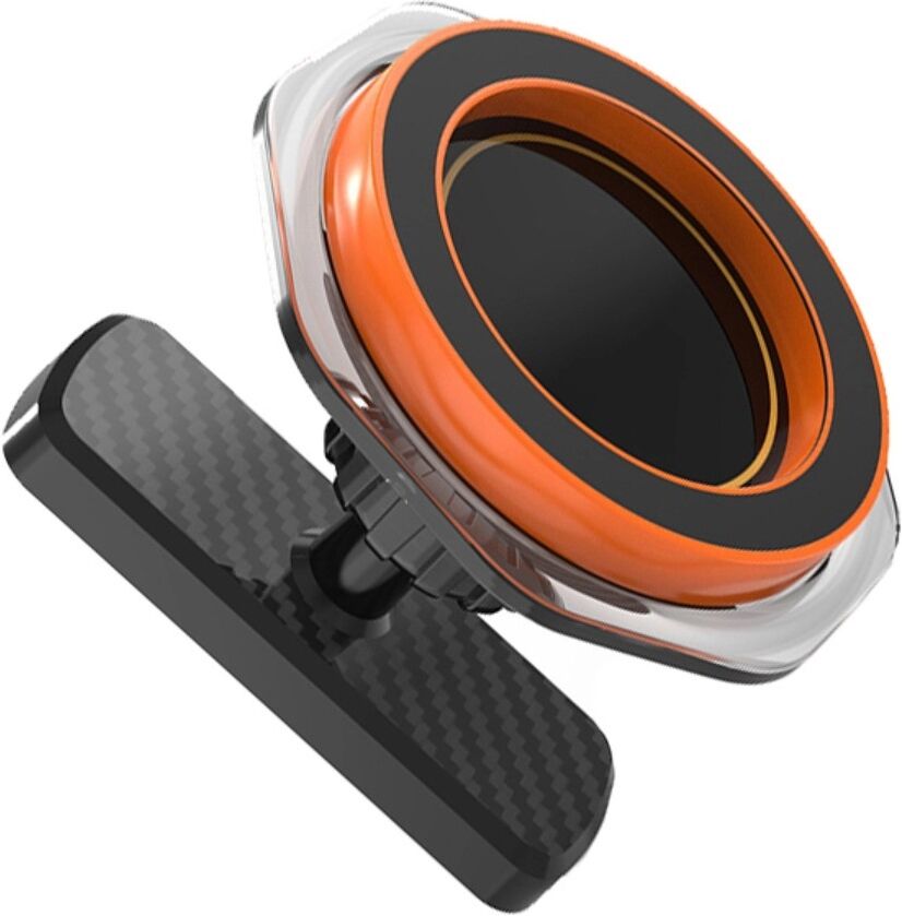 INF Beidseitige magnetische Smartphonehalterung mit 360-Grad-Drehung und Befestigungsplatte Orange