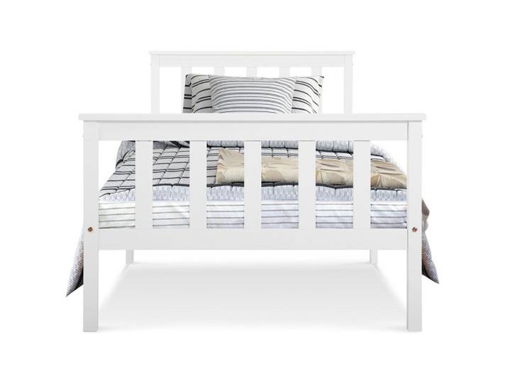Redom Einzelbett 90/200 cm mit Lattenrost und Mdf, platzsparendes Design, Weiß, 90x200 cm, Schlafzimmer, Betten