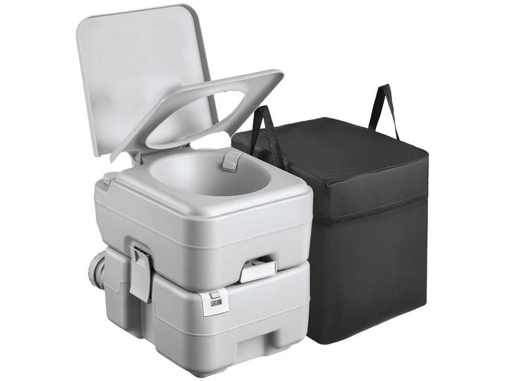 SucceBuy Toilette portable 5,3/7,9 gallons avec réservoir de déchets amovible, pot de toilette de voyage extérieur avec indicateur de niveau et sac de transport pour camping-car