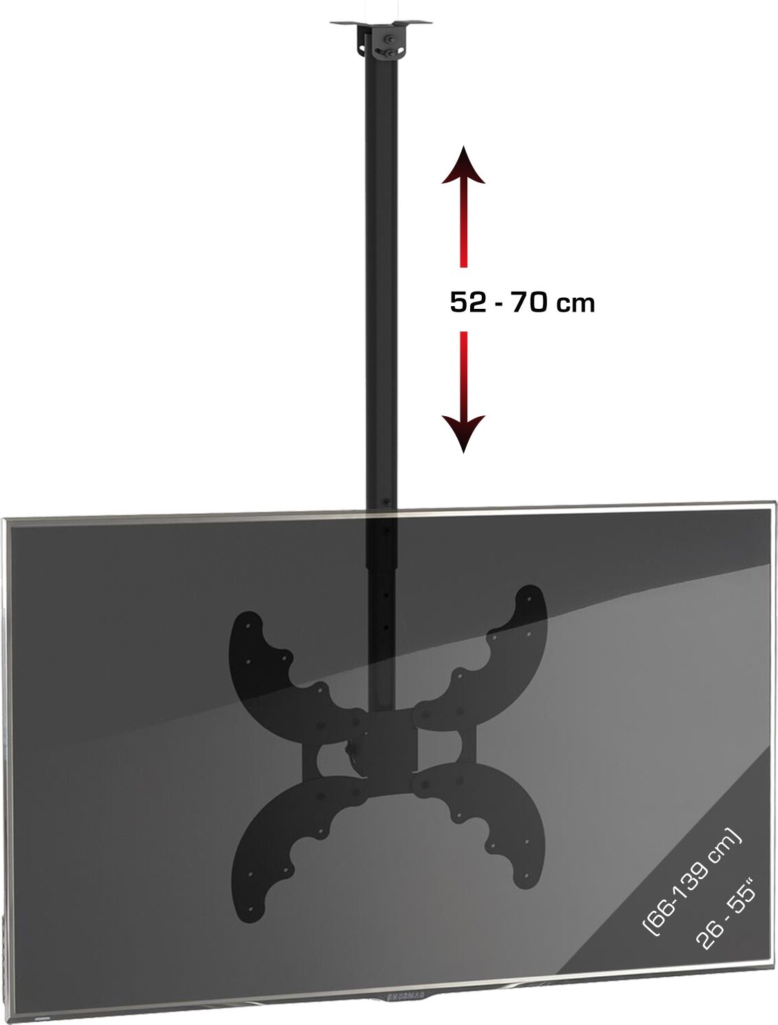 VCM TV-Deckenhalterung "TV Deckenhalterung B-DX 400 höhenverstellbar 52-70", schwarz, Gerätehalterungen, TV-Deckenhalterung