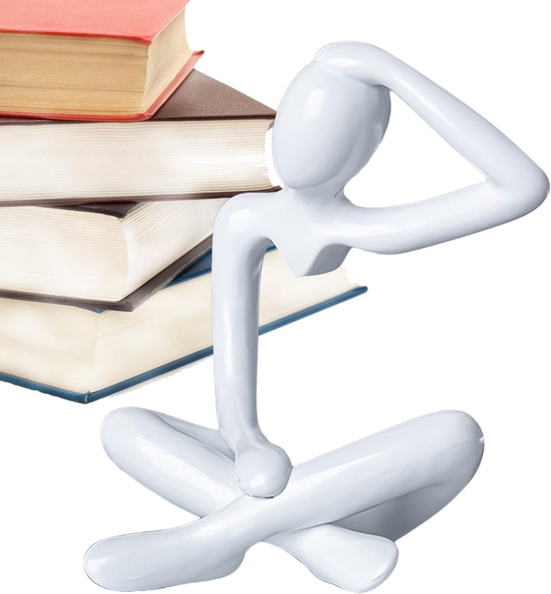 Abstract Beeld Denker Figuur Wit - Hoogte: 10,9 cm